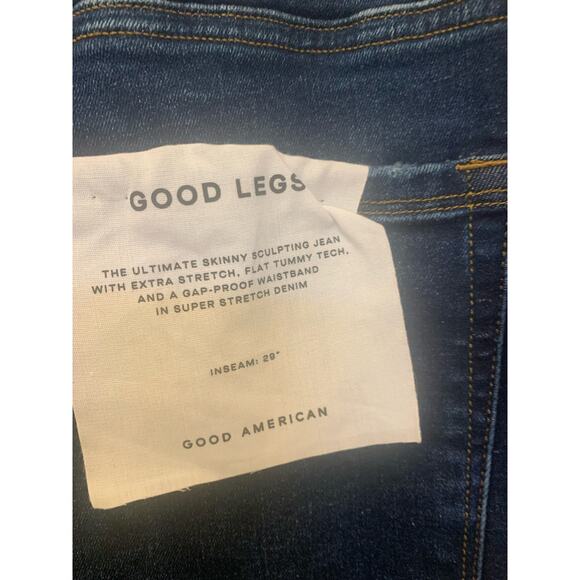 Good American Jeans 28-32 Blue Good Legs High Rise Straight Stretch Dark NWOT - Picture 10 of 10